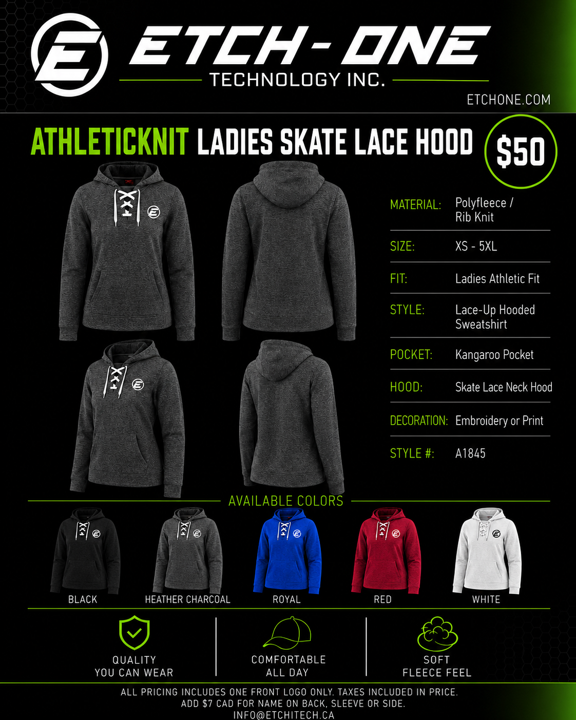 Athletic Knit Ladies Skate Lace Hood flyer