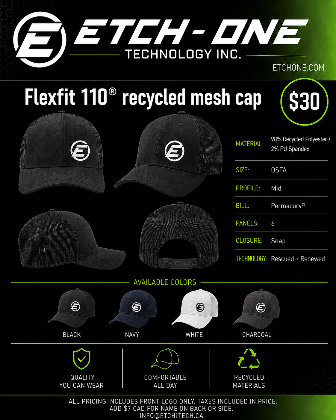 Flexfit 110 nu® custom embroidery flyer