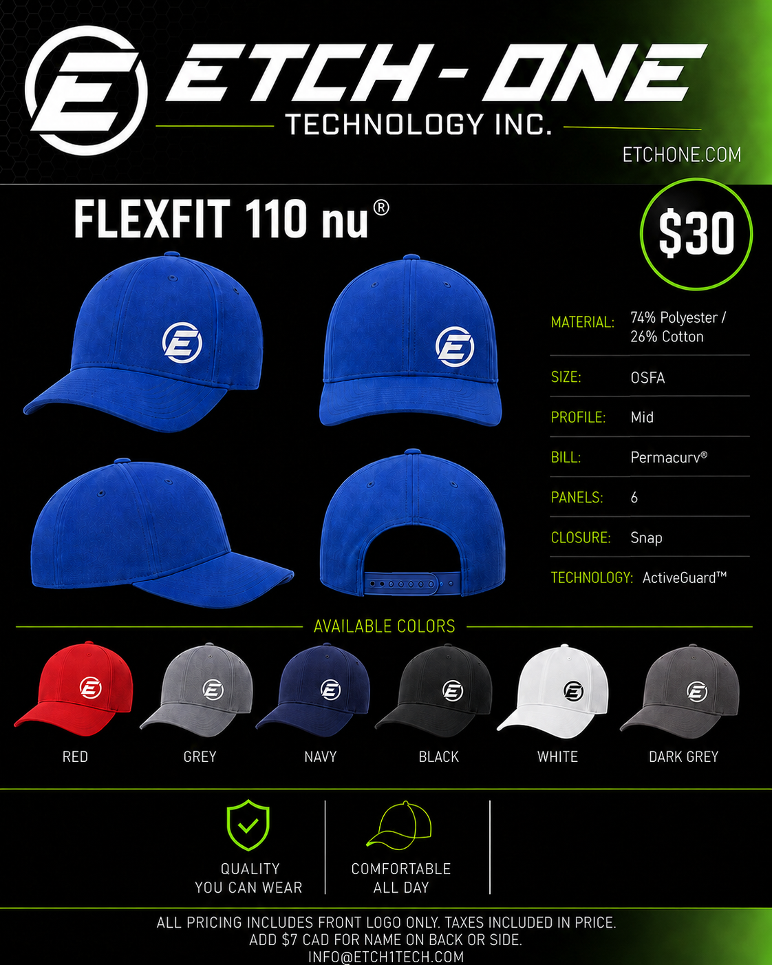 Flexfit 110® Recycled Mesh Cap custom embroidery flyer
