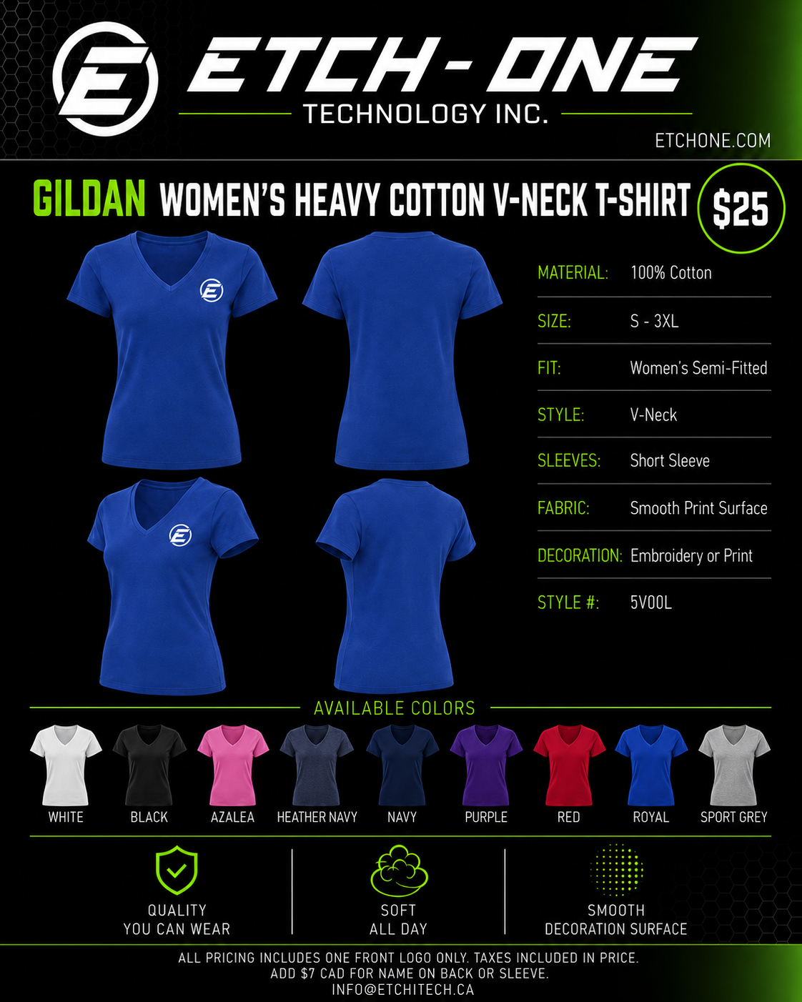 Gildan Women's Heavy Cotton V-Neck T-Shirt flyer