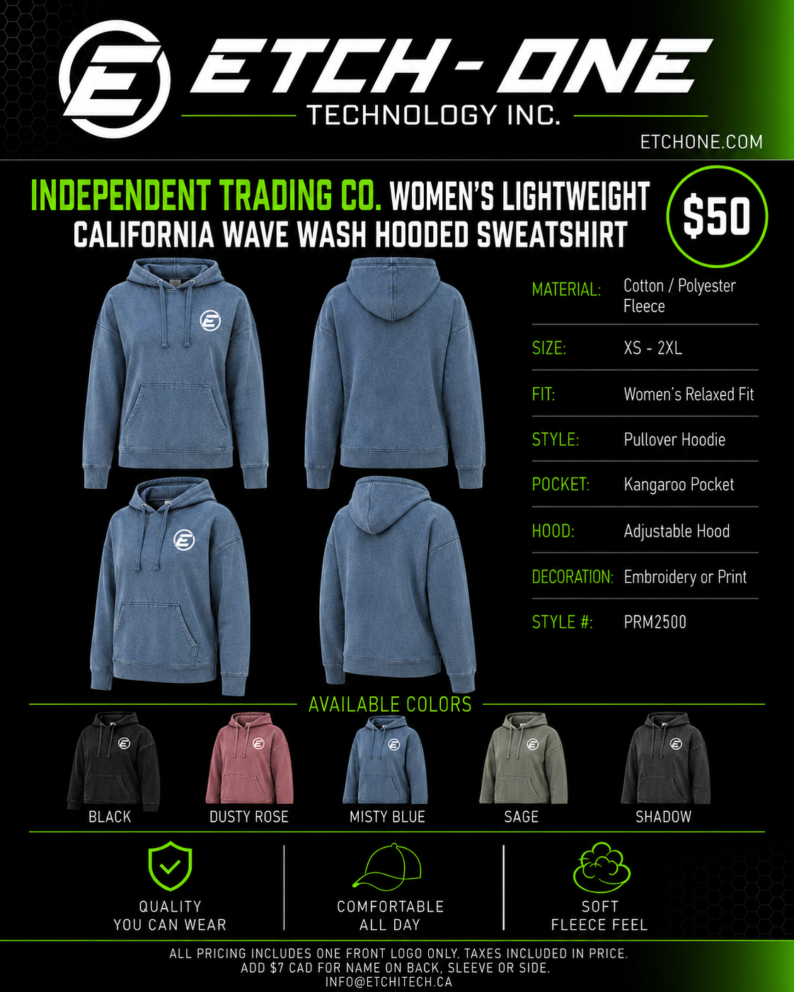 Independent Trading Co. Women's Lightweight Hooded Sweatshirt flyer